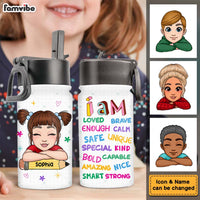 Personalized Gift For Granddaughter Amazing Smart Kids Water Bottle With Straw Lid 27358 thumb 1