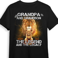 Personalized Gift For Grandpa Lion Grandpa And Grandson The Legend And The Legacy Shirt - Hoodie - Sweatshirt 27359 thumb 1