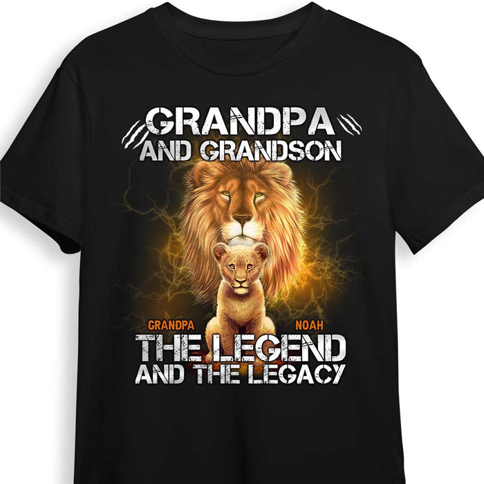 Personalized Gift For Grandpa Lion Grandpa And Grandson The Legend And The Legacy Shirt - Hoodie - Sweatshirt 27359 1