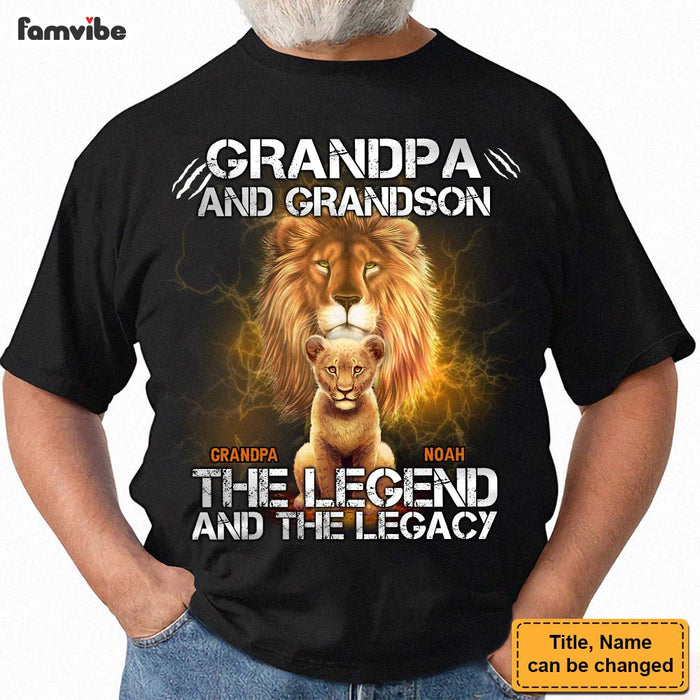 Personalized Gift For Grandpa Lion Grandpa And Grandson The Legend And The Legacy Shirt - Hoodie - Sweatshirt 27359 1