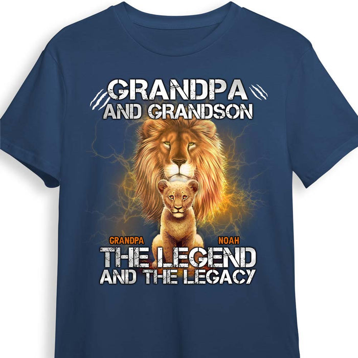 Personalized Gift For Grandpa Lion Grandpa And Grandson The Legend And The Legacy Shirt - Hoodie - Sweatshirt 27359 1