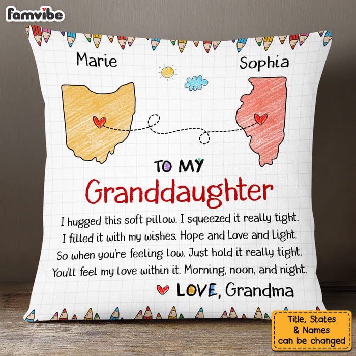 Personalized Gift For Granddaughter Long Distance Hug This Pillow 27361 1