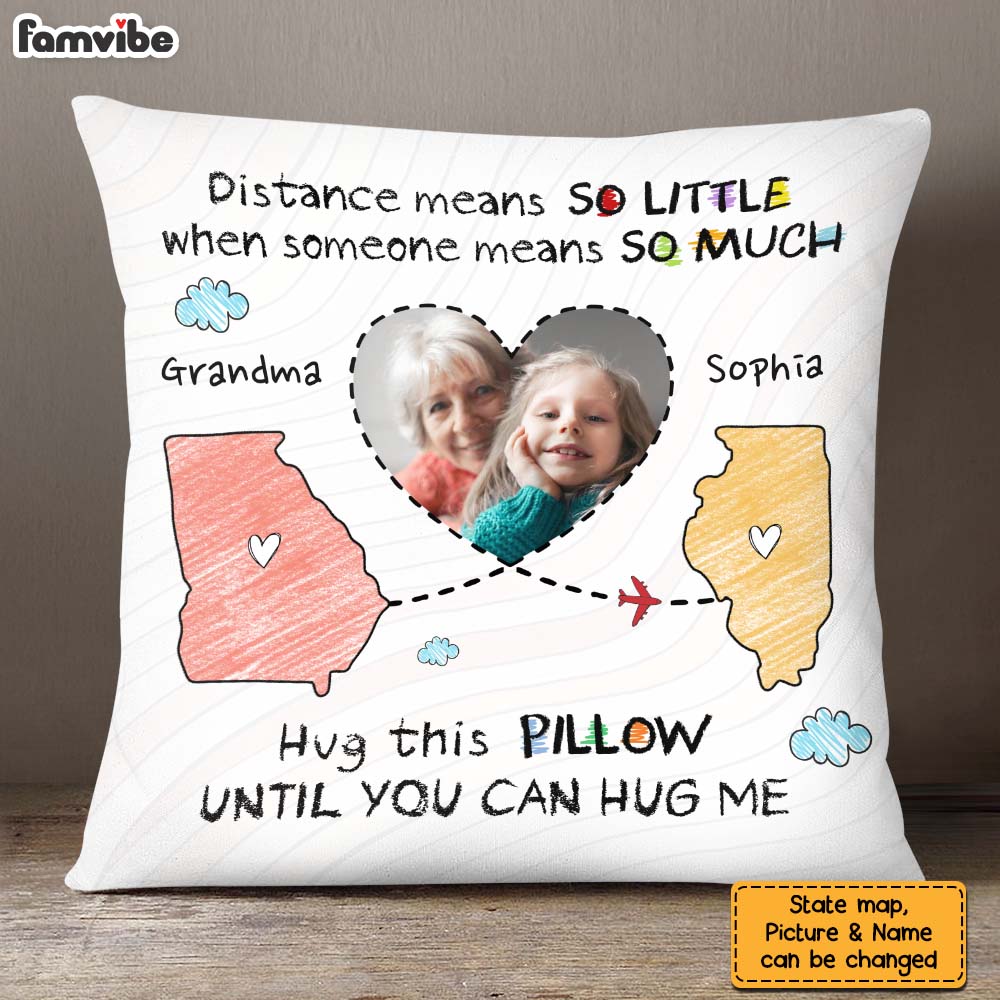 Personalized Gift For Long Distance Granddaughter Photo Hug This Pillow 27362 Primary Mockup
