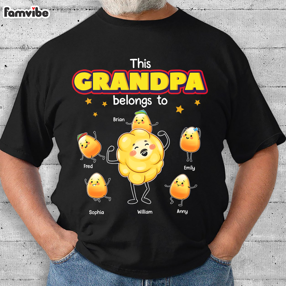Personalized Gift For Grandpa Popcorn This Grandpa Belongs To Shirt Hoodie Sweatshirt 27364 Primary Mockup