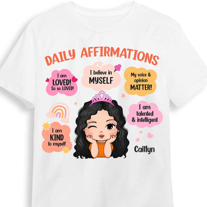Personalized Gift For Granddaughter Daily Affirmation Kid T Shirt 27371 1
