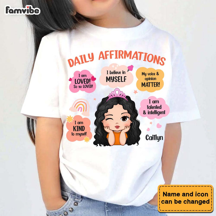 Personalized Gift For Granddaughter Daily Affirmation Kid T Shirt 27371 1