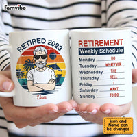 Personalized Gift For Grandpa Retired Retirement Weekly Schedule Mug 27376 thumb 1