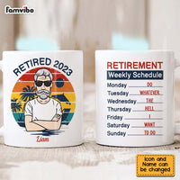 Personalized Gift For Grandpa Retired Retirement Weekly Schedule Mug 27376 thumb 1