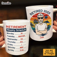 Personalized Gift For Grandpa Retired Retirement Weekly Schedule Mug 27376 thumb 1