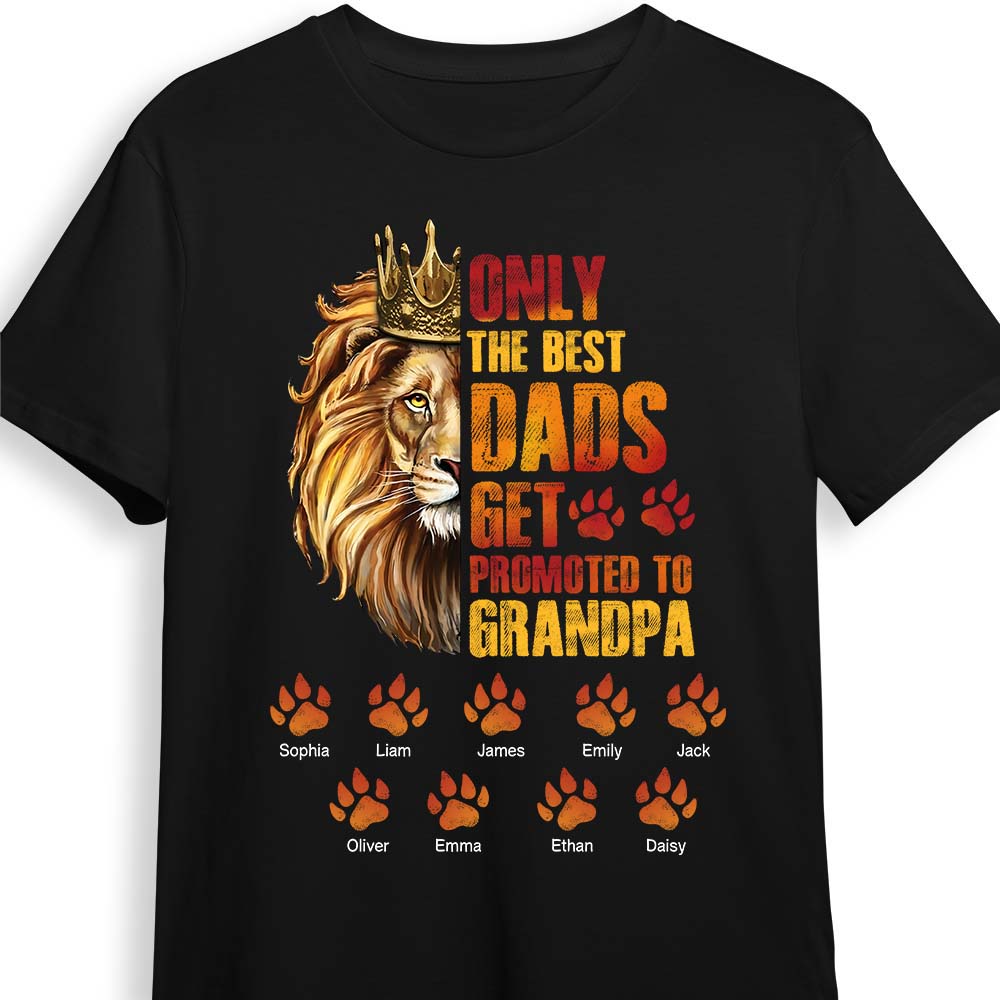 Personalized Gift for Grandpa Lion Footprints Shirt Hoodie Sweatshirt 27377 Primary Mockup