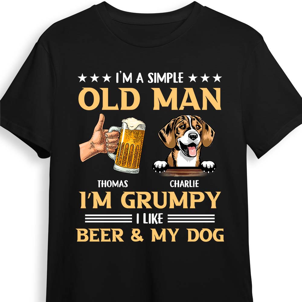Personalized Gift For Dog Dad Grumpy Old Man Likes Beer And Dogs Shirt Hoodie Sweatshirt 27381 Primary Mockup
