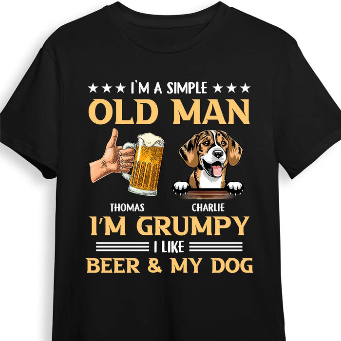Personalized Gift For Dog Dad Grumpy Old Man Likes Beer And Dogs Shirt - Hoodie - Sweatshirt 27381 1