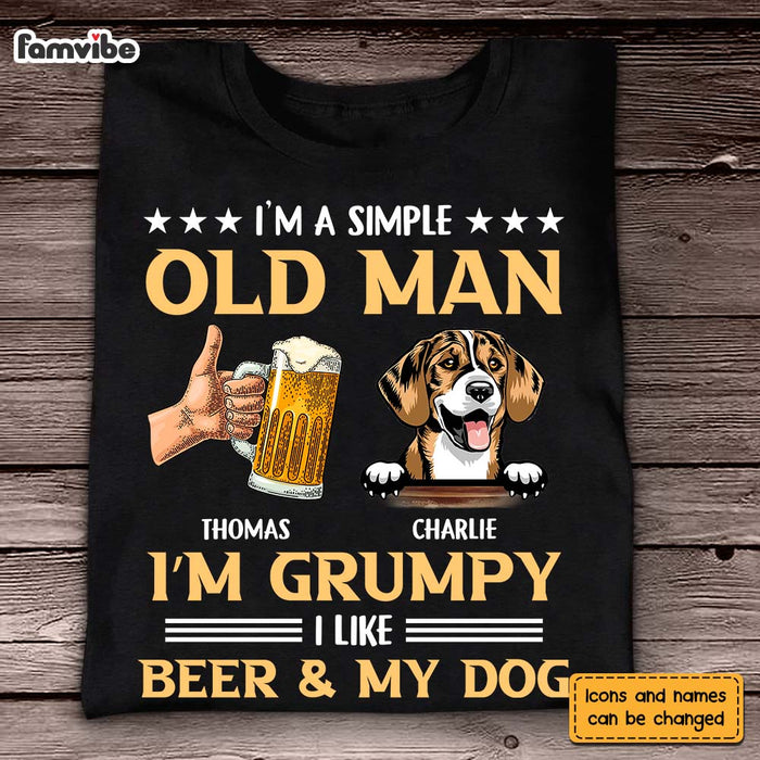 Personalized Gift For Dog Dad Grumpy Old Man Likes Beer And Dogs Shirt - Hoodie - Sweatshirt 27381 1