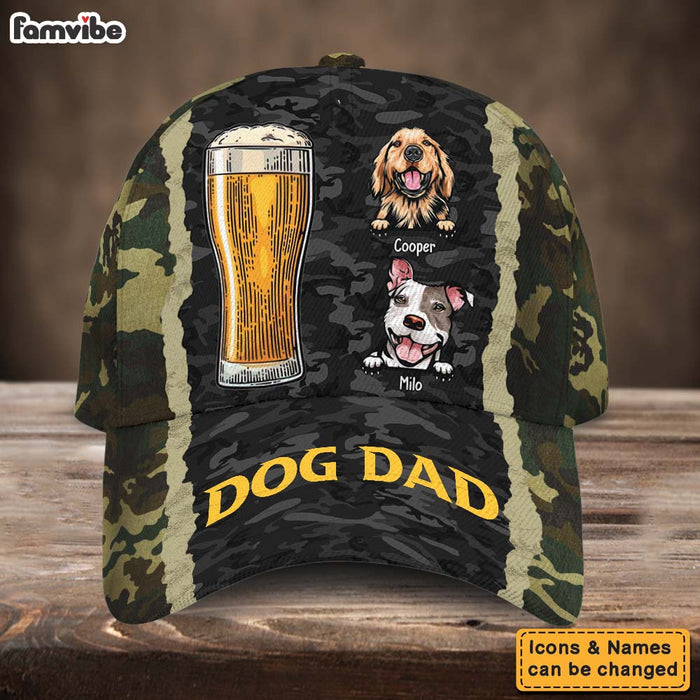 Personalized Gift For Dog Dad Loves Beer And Drinks Camouflage Cap 27382 1