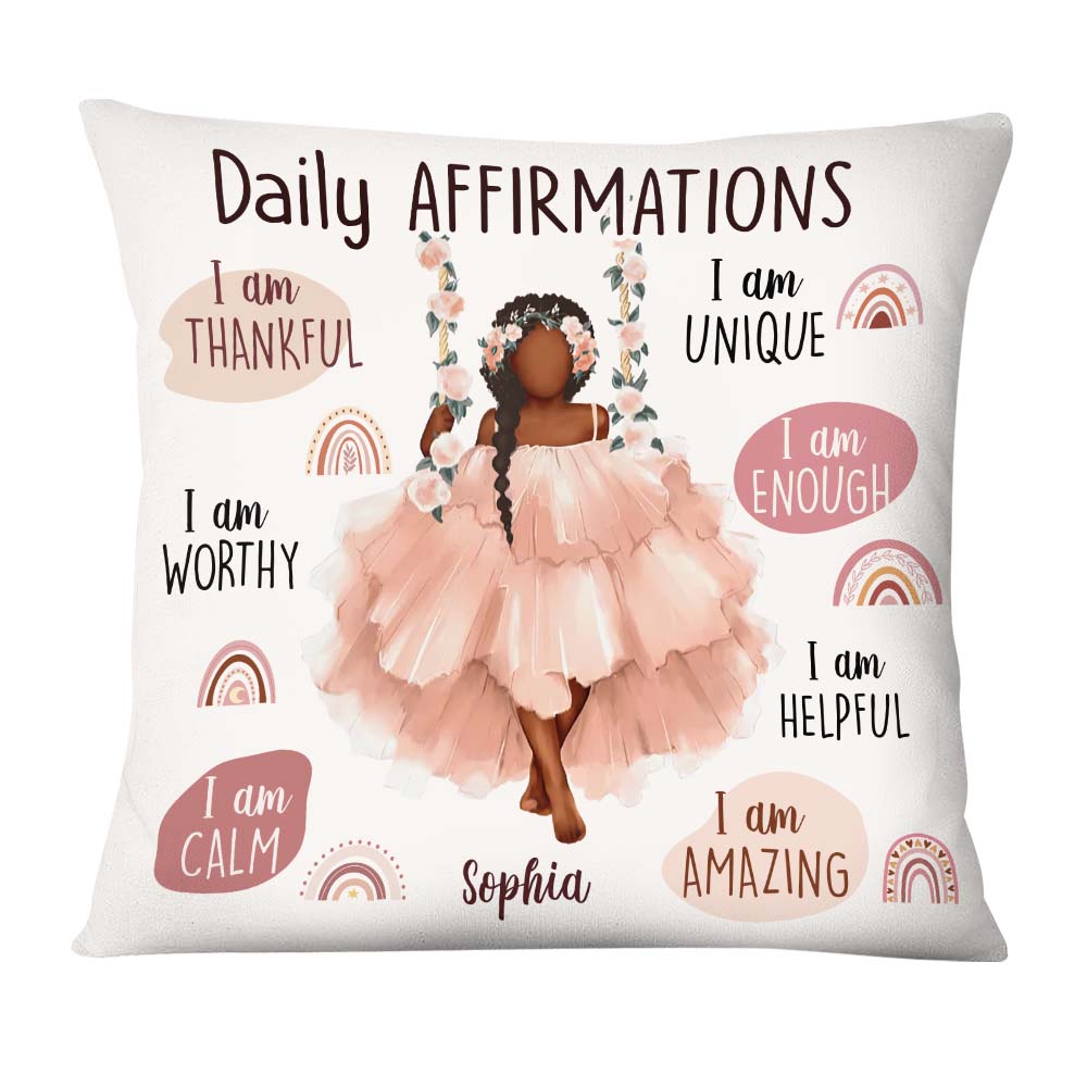 Personalized Daily Affirmation Gift For Granddaughter I am Thankful Pillow 27385 Primary Mockup