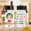 Personalized Gift For Grandson Watch Out Here I Come Kids Water Bottle With Straw Lid 27389 1