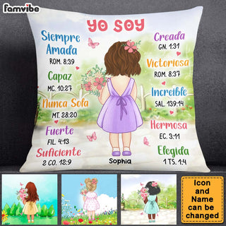 Personalized Gift For Granddaughter I Am Bible Verses Spanish Pillow 27391 Primary Mockup