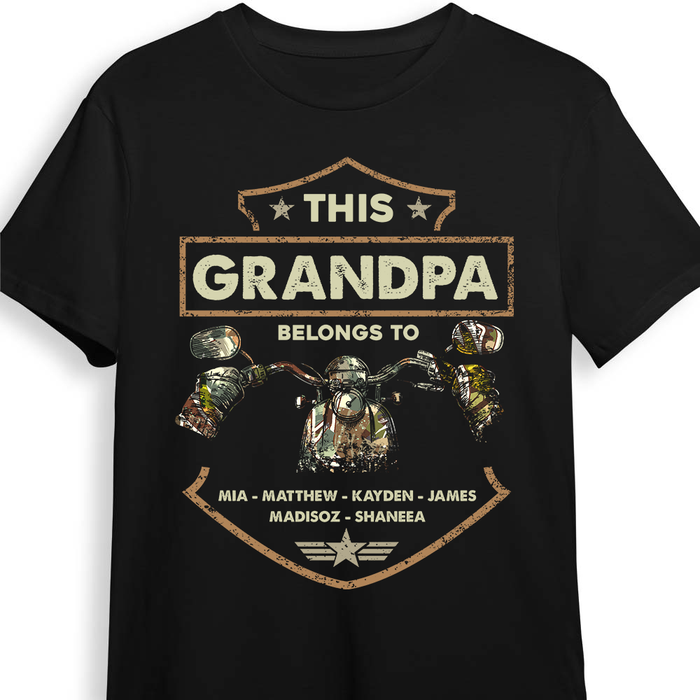 Personalized Gift For Grandpa Biker This Grandpa Belongs To Shirt - Hoodie - Sweatshirt 27396 1