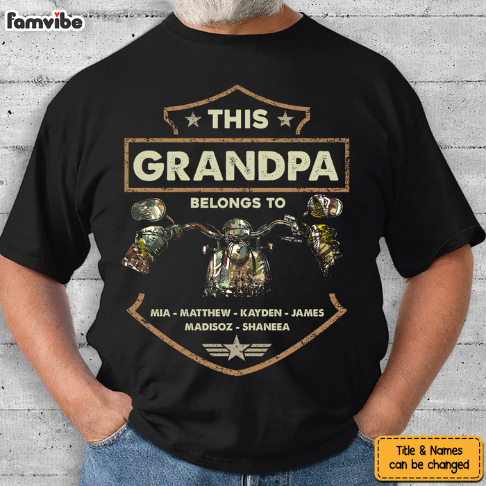Personalized Gift For Grandpa Biker This Grandpa Belongs To Shirt - Hoodie - Sweatshirt 27396 1
