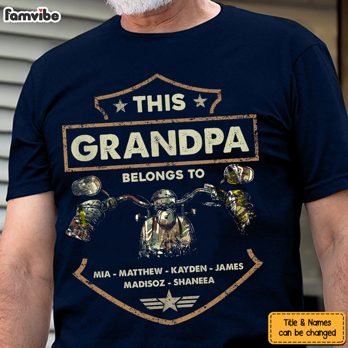 Personalized Gift For Grandpa Biker This Grandpa Belongs To Shirt - Hoodie - Sweatshirt 27396 1