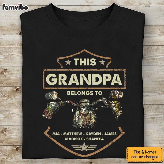 Personalized Gift For Grandpa Biker This Grandpa Belongs To Shirt - Hoodie - Sweatshirt 27396 1