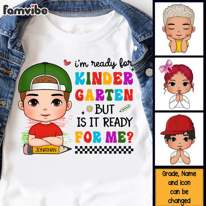 Personalized Back To School First Day Of School Gift For Grandson I'm Ready For Kid T Shirt 27397 1