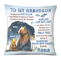 Personalized Gift For Grandson Bear Hug This Pillow 27401 thumb 1