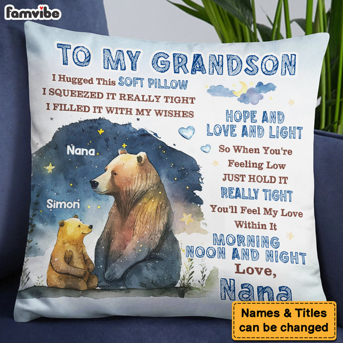 Personalized Gift For Grandson Baby Shark Hug This Pillow 27887 - Famvibe