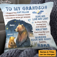 Personalized Gift For Grandson Bear Hug This Pillow 27401 thumb 1