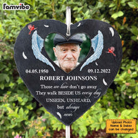 Personalized Memorial Gift Those We Love Don't Go Away Heart Memorial Slate 27407 thumb 1