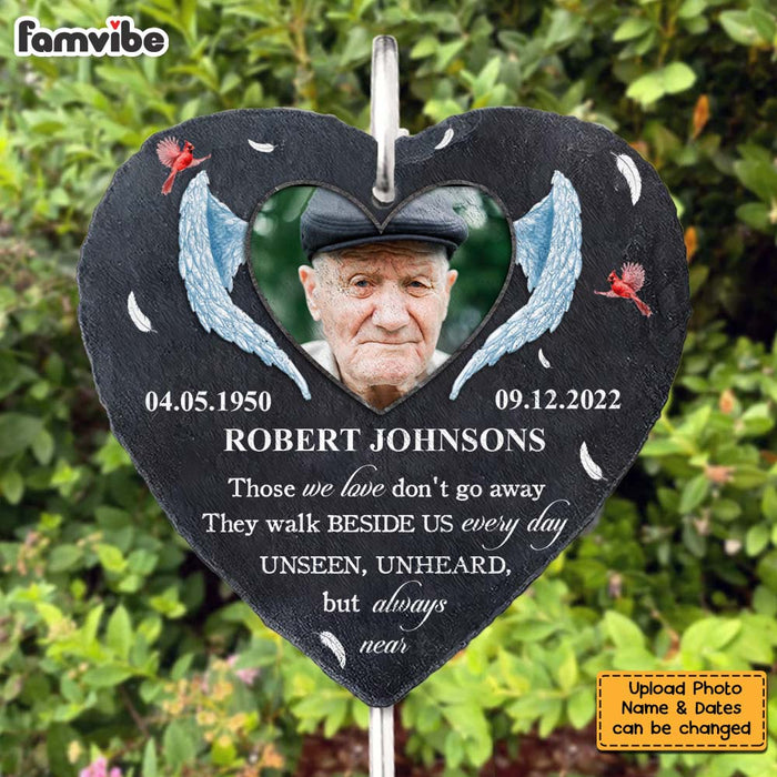 Personalized Memorial Gift Those We Love Don't Go Away Heart Memorial Slate 27407 1