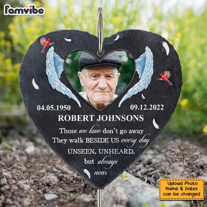 Personalized Memorial Gift Those We Love Don't Go Away Heart Memorial Slate 27407 1