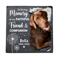 Personalized Pet Memorial Gift In Loving Memory Of Our Faithful Friend & Companion Square Memorial Stone 27408 thumb 1