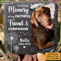 Personalized Pet Memorial Gift In Loving Memory Of Our Faithful Friend & Companion Square Memorial Stone 27408 thumb 1