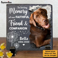 Personalized Pet Memorial Gift In Loving Memory Of Our Faithful Friend & Companion Square Memorial Stone 27408 thumb 1