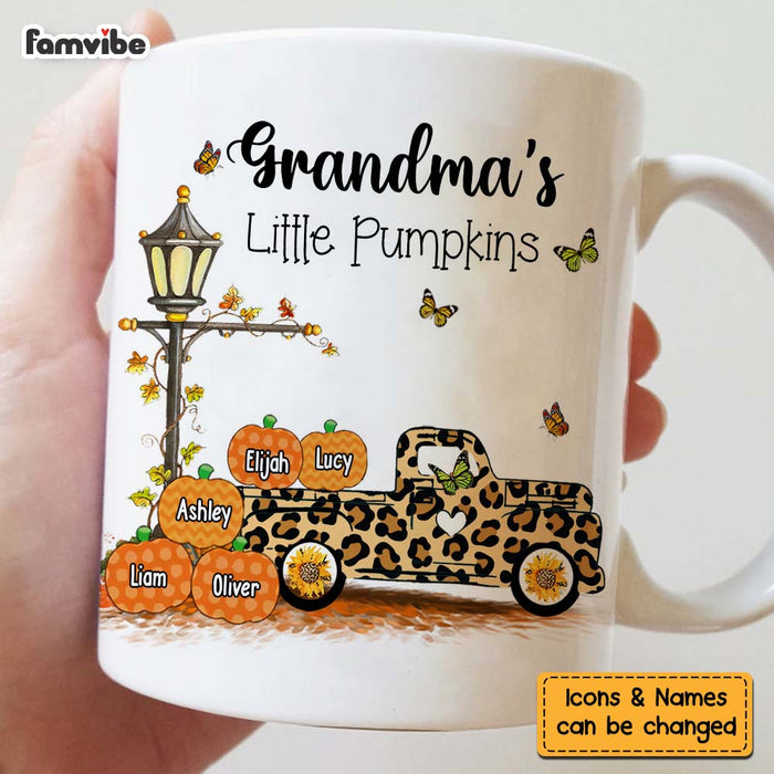 Personalized Gift For Grandma's Little Pumpkins Fall Truck Mug 27409 1