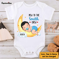 Personalized Gift For Newborn Baby New To The Crew Baby Onesie 27413 thumb 1