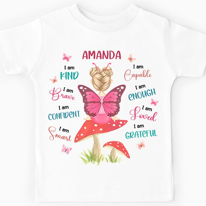 Personalized Gift For Granddaughter Little Fairy Butterfly I Am Quote Kid T Shirt 27421 1