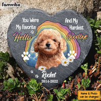Personalized Gift For Loss Pet Memorial You Were My Favorite Hello And My Hardest Goodbye Heart Memorial Slate 27422 thumb 1
