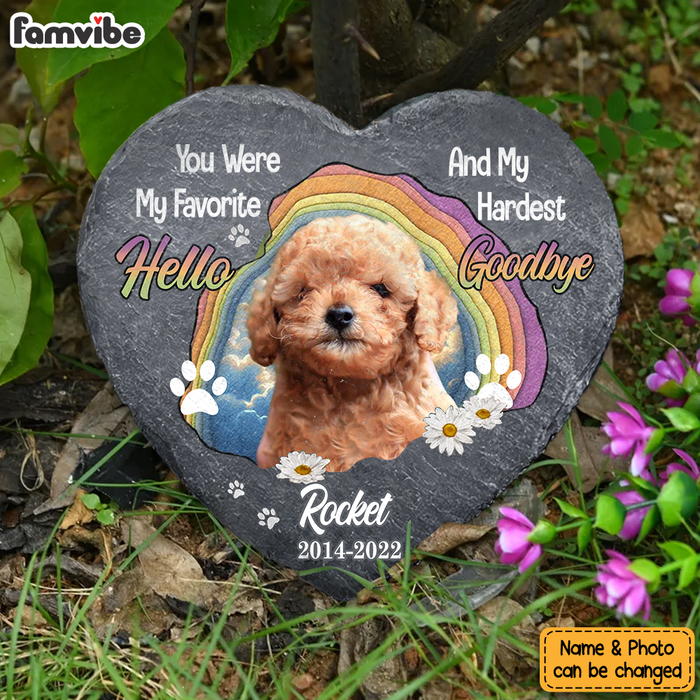 Personalized Gift For Loss Pet Memorial You Were My Favorite Hello And My Hardest Goodbye Heart Memorial Slate 27422 1