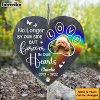 Personalized Photo Memorial Gift For Loss Of Pet No Longer By Our Side But  Forever In Our Hearts Heart Memorial Slate 27423 thumb 1