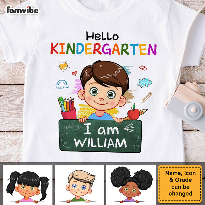 Personalized Gift For Grandson Hello Kindergarten I Am Kid T Shirt 27424 1
