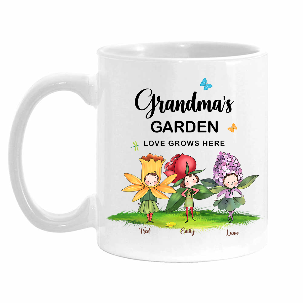 Personalized Gift For Grandma - Grandma's Garden Love Grows Here Mug 27426 Primary Mockup