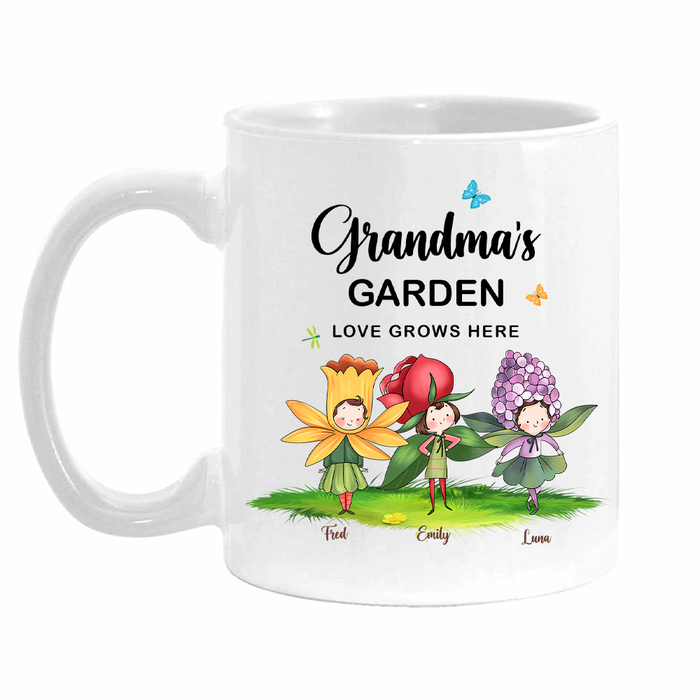 Personalized Gift For Grandma - Grandma's Garden Love Grows Here Mug 27426 1