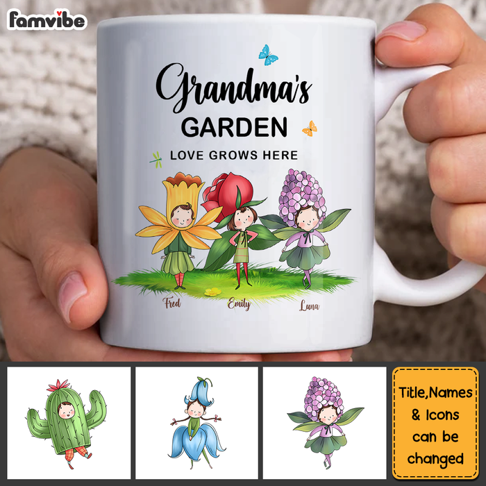 Personalized Gift For Grandma - Grandma's Garden Love Grows Here Mug 27426 1