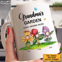 Personalized Gift For Grandma - Grandma's Garden Love Grows Here Mug 27426 thumb 1