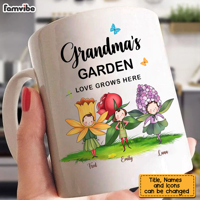 Personalized Gift For Grandma - Grandma's Garden Love Grows Here Mug 27426 1