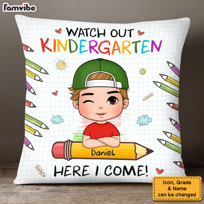 Personalized Back To School First Day Of School Gift For Grandson Watch Out Here I Come Pillow 27042 27427 1
