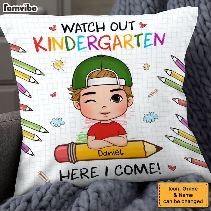 Personalized Back To School First Day Of School Gift For Grandson Watch Out Here I Come Pillow 27042 27427 1