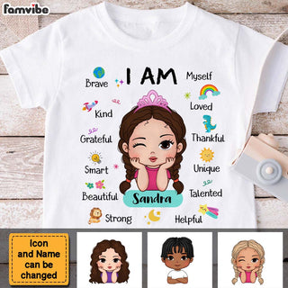 Personalized Affirmation Gift I Am Kind I Am Smart Kid T Shirt 27429 Mockup 2